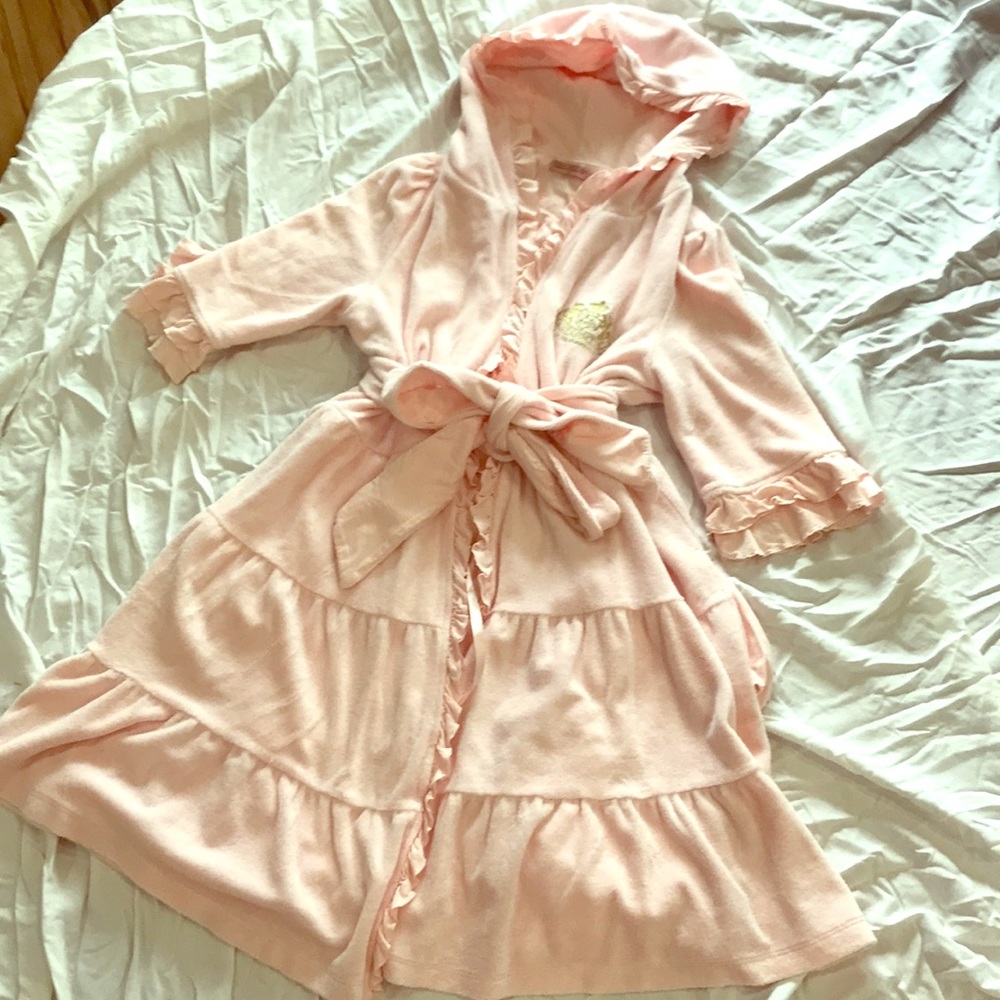 Juice couture frilly pink bathrobe small
